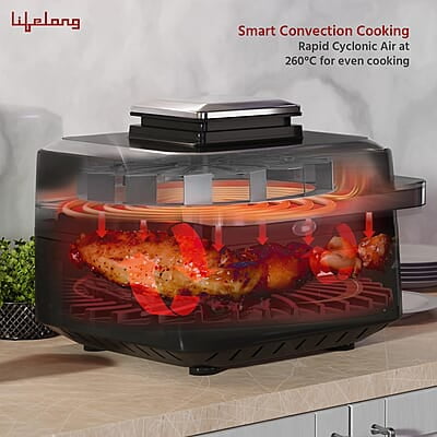 Lifelong Digital Air Fryer for Home with Smart Thermometer, 7 Litre with 12 Pre-Set Menus - 1400W Lifelong Digital Air Fryer for Home with Smart Thermometer, 7 Litre with 12 Pre-Set Menus - 1400W
