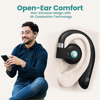 Portronics Harmonics Twins S14 Over Ear OWS Smart Wireless Earbuds with Mic,Secure & Flexible Earhook,15Hrs Playtime Portronics Harmonics Twins S14 Over Ear OWS Smart Wireless Earbuds with Mic,Secure & Flexible Earhook,15Hrs Playtime