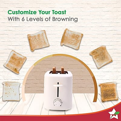 Wonderchef Bellagio 2-Slice Pop-up Toaster with Lid Cover 800 Watt 7- Level Browning Controls Wonderchef Bellagio 2-Slice Pop-up Toaster with Lid Cover 800 Watt 7- Level Browning Controls