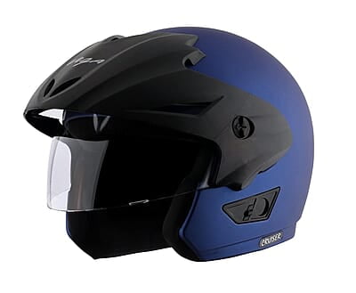 Vega Cruiser ISI Certified Matt Finish Lightweight & Compact with Peak Open Face Helmet for Men and Women with Clear Visor Vega Cruiser ISI Certified Matt Finish Lightweight & Compact with Peak Open Face Helmet for Men and Women with Clear Visor