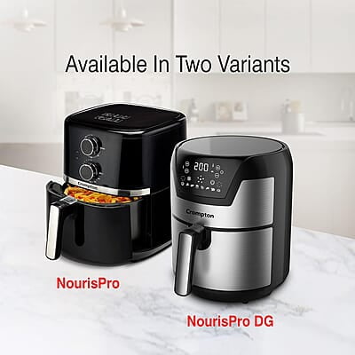 Crompton NourisPro 4.5 Ltr Air Fryer with Quick Fry Technology 1500 Watts Super Helix Heating element Crompton NourisPro 4.5 Ltr Air Fryer with Quick Fry Technology 1500 Watts Super Helix Heating element