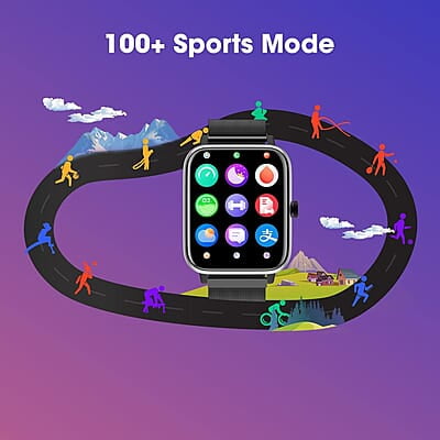 Roll over image to zoom in Zebronics DRIP Smart Watch with Bluetooth Calling, 4.3cm (1.69"), 10 Built-in & 100+ Watch Faces, 100+ Sport Modes, 4 Games, Voice Assistant, 8 Menu UI, Roll over image to zoom in Zebronics DRIP Smart Watch with Bluetooth Calling, 4.3cm (1.69"), 10 Built-in & 100+ Watch Faces, 100+ Sport Modes, 4 Games, Voice Assistant, 8 Menu UI,