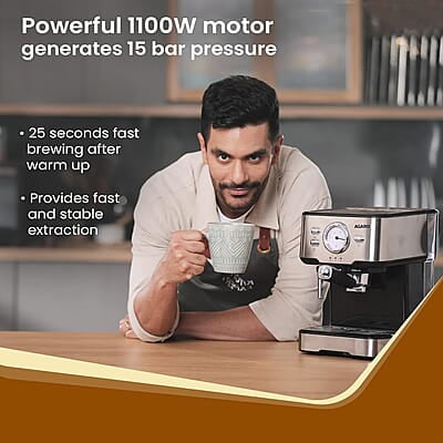 AGARO Imperial Espresso Coffee Maker, Coffee Machine, 15 Bars 1100W. AGARO Imperial Espresso Coffee Maker, Coffee Machine, 15 Bars 1100W.