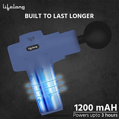 Lifelong Gun Massager for Pain Relief - Massage Gun Machine for Fully Body - Gun Massager Rechargeable with 6 Speed Setting for Muscle Massage