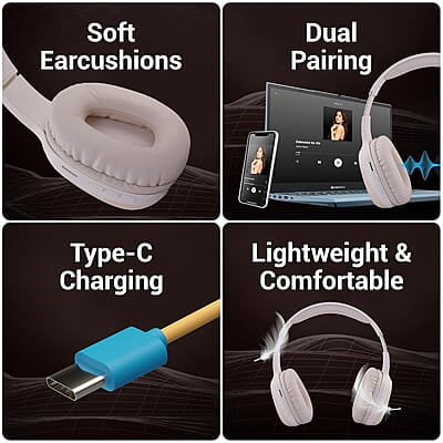 ZEBRONICS Thunder PRO Over Ear Wireless Headphone with Dual Pairing, Gaming Mode, ENC, Bluetooth, Call Function, Aux, Micro SD, Voice Assistant, Deep Bass, Up to 60h Backup ZEBRONICS Thunder PRO Over Ear Wireless Headphone with Dual Pairing, Gaming Mode, ENC, Bluetooth, Call Function, Aux, Micro SD, Voice Assistant, Deep Bass, Up to 60h Backup