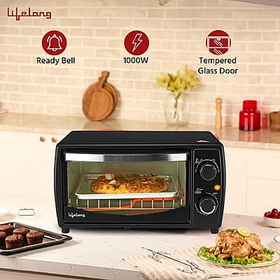 Lifelong OTG 10 Litre - Electric Oven Toaster Griller for Kitchen- 1000 W
