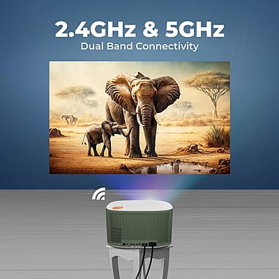 ZEBRONICS PIXAPLAY 26, Smart LED Projector, Dolby Audio, 5000 Lumens, Upto 200" Screen Size, Quad Core Processor, Auto Focus & Keystone, Bluetooth, WiFi, HDMI-ARC, APP Support, Miracast
