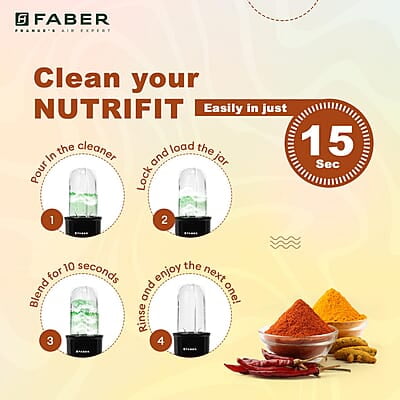 Faber Sportz Blender FSB 3-in-1 Nutrifit Nero Mixer Grinder Blender 400W 100% Copper Motor Faber Sportz Blender FSB 3-in-1 Nutrifit Nero Mixer Grinder Blender 400W 100% Copper Motor
