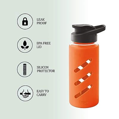 Treo By Milton Proteger 500 Borosilicate Glass Bottle With Silicon Protector, 535 ml Treo By Milton Proteger 500 Borosilicate Glass Bottle With Silicon Protector, 535 ml