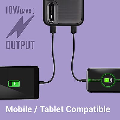 ZEBRONICS MB20000R2 Power Bank, 20000 mAh, 10W Output, Dual USB Output, Type C & Micro USB Input, Built in Protections, LED Indicator ZEBRONICS MB20000R2 Power Bank, 20000 mAh, 10W Output, Dual USB Output, Type C & Micro USB Input, Built in Protections, LED Indicator