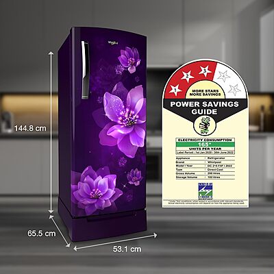 Whirlpool 207 L 3 Star Icemagic Pro Inverter Direct-Cool Single Door Refrigerator Whirlpool 207 L 3 Star Icemagic Pro Inverter Direct-Cool Single Door Refrigerator
