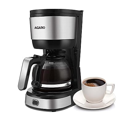 AGARO Royal 4 Big Cups Drip Coffee Maker, 600 Ml Borosilicate Glass Carafe Jar, 750W
