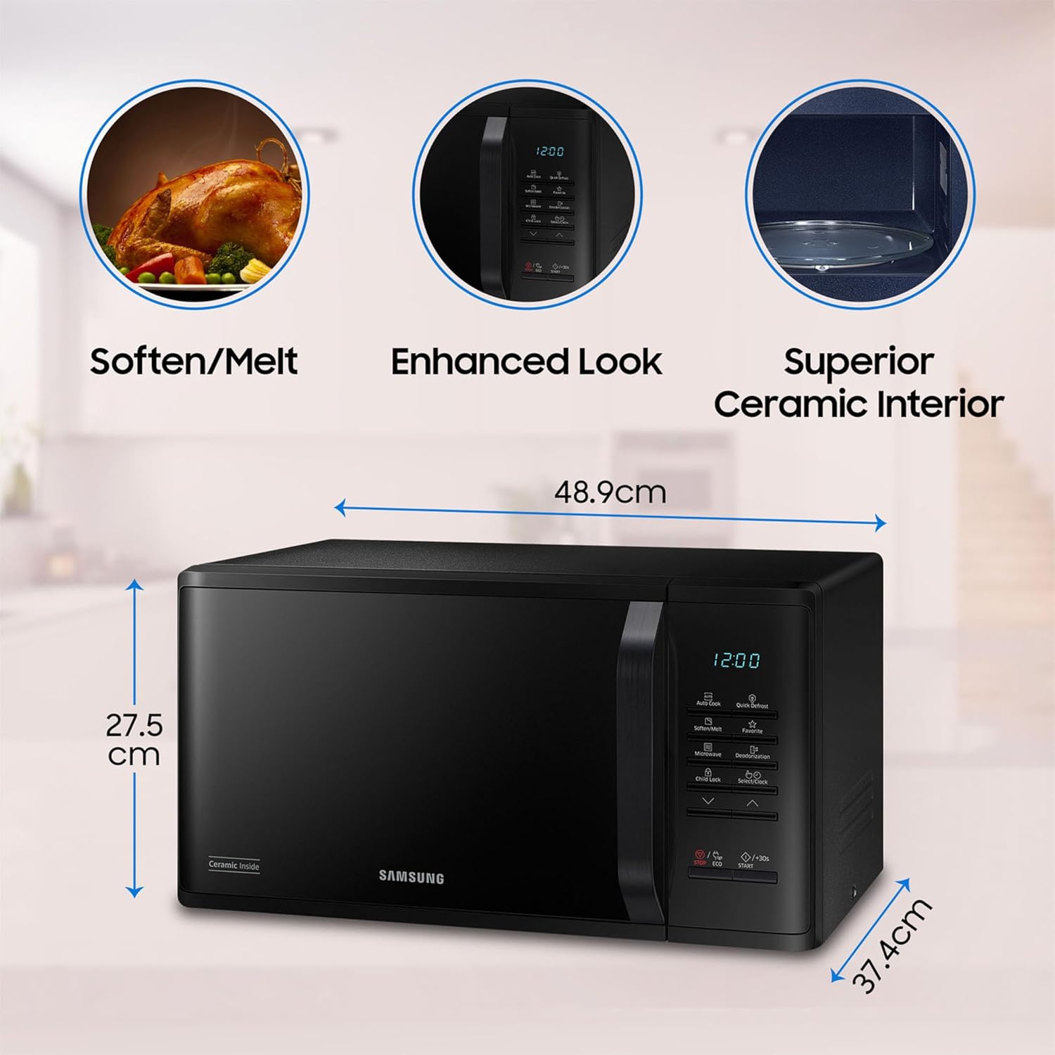 Samsung 23 L Solo Microwave Oven (MS23A3513AK/TL Samsung 23 L Solo Microwave Oven (MS23A3513AK/TL