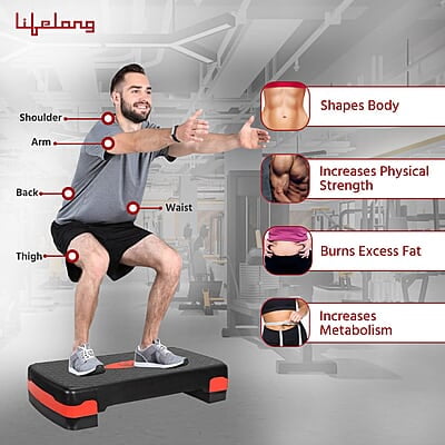 Lifelong Polypropylene Adjustable Home Gym Exercise Fitness Stepper for Exercise Lifelong Polypropylene Adjustable Home Gym Exercise Fitness Stepper for Exercise
