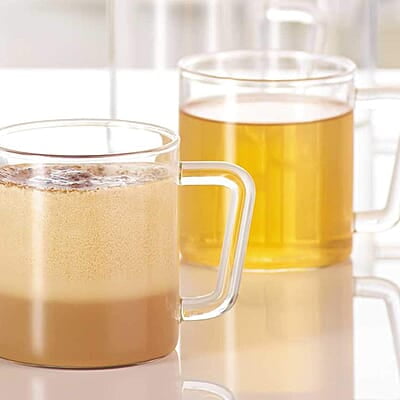 Borosil Vision 6 Pcs Tea n Coffee Borosillicate Glass 190 ml Classic Mug Set