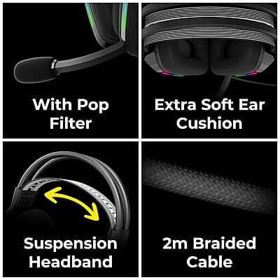 ZEBRONICS Havoc Premium Gaming Over Ear Headphone with Dolby Atmos Subscription, 50mm Neodymium Drivers, Extra Soft Ear Cushion, Suspension Headband,Braided Cable ZEBRONICS Havoc Premium Gaming Over Ear Headphone with Dolby Atmos Subscription, 50mm Neodymium Drivers, Extra Soft Ear Cushion, Suspension Headband,Braided Cable