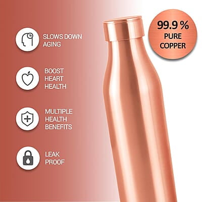 MILTON Copper Charge 750 Water Bottle, 770 ml Lacquer Coating, Curved bottle MILTON Copper Charge 750 Water Bottle, 770 ml Lacquer Coating, Curved bottle