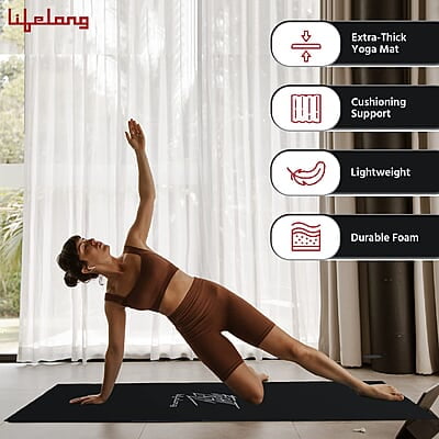 Lifelong Yoga mat for Women & Men EVA Material 4mm Anti-Slip Yoga Mat for Gym Workout