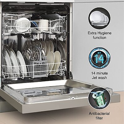 Godrej Eon Dishwasher 12 place setting Anti-Germ CrystaLight powered by UV Technology Godrej Eon Dishwasher 12 place setting Anti-Germ CrystaLight powered by UV Technology