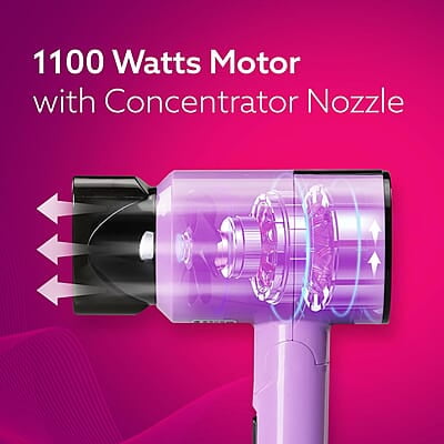 AGARO HD-1211 Hair Dryer 1100 Watts, 2 Heat Speed and Cool Mode AGARO HD-1211 Hair Dryer 1100 Watts, 2 Heat Speed and Cool Mode