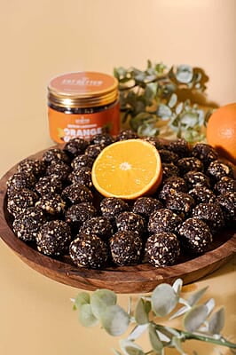 EAT BETTER CO Orange & Ginger Sugar-Free Laddoos | Energy-Bar Replacement | 95% Dry-Fruits | High Protein & Instant Energy - Super Saver Pack Of 20 - Healthy Sweet No Added Sugar, 0.29 Kg EAT BETTER CO Orange & Ginger Sugar-Free Laddoos | Energy-Bar Replacement | 95% Dry-Fruits | High Protein & Instant Energy - Super Saver Pack Of 20 - Healthy Sweet No Added Sugar, 0.29 Kg