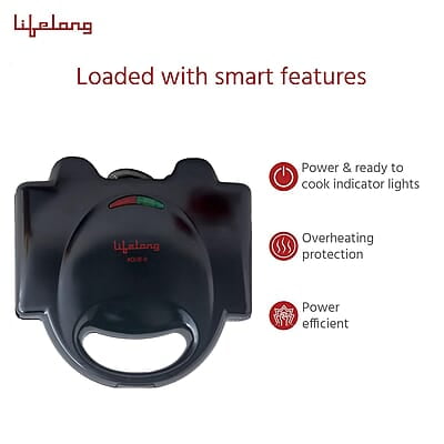 Lifelong LLSM115G 750-Watt 4-Slice Grill Sandwich Maker for with Non-Stick Plates Lifelong LLSM115G 750-Watt 4-Slice Grill Sandwich Maker for with Non-Stick Plates