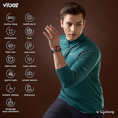 Vibez by Lifelong Hype Men Smartwatch with Bluetooth Calling Multiple Straps (VBSWM306 Vibez by Lifelong Hype Men Smartwatch with Bluetooth Calling Multiple Straps (VBSWM306