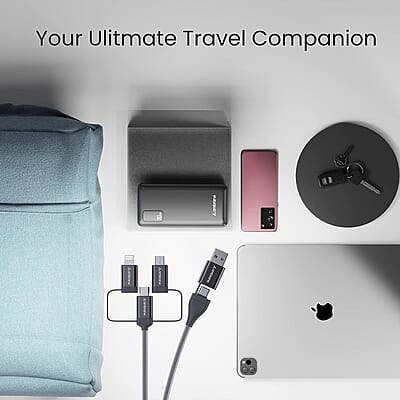 Ambrane 6-in-1 60W Fast Charging Cable with Micro, Type C & iPhone Support, Compatible with all devices Ambrane 6-in-1 60W Fast Charging Cable with Micro, Type C & iPhone Support, Compatible with all devices