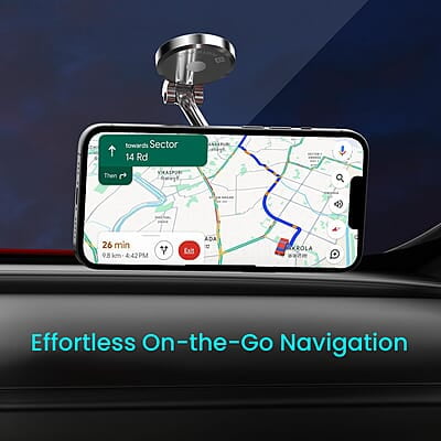 Portronics Mogun 3 Magnetic Car Phone Holder with 360° Rotation Base, Strong Magnets Metal Alloy Build Portronics Mogun 3 Magnetic Car Phone Holder with 360° Rotation Base, Strong Magnets Metal Alloy Build