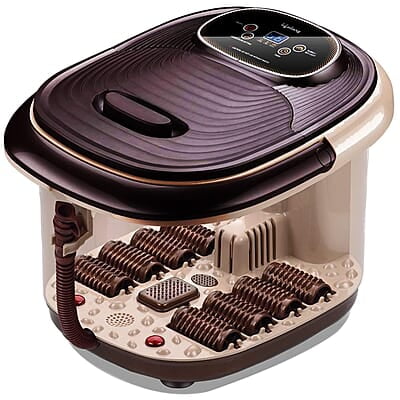 Lifelong LLM306 500W Electric Foot Spa Machine with 8 Manual Rollers, Digital Panel, Bubble Bath & Water Heating Technology