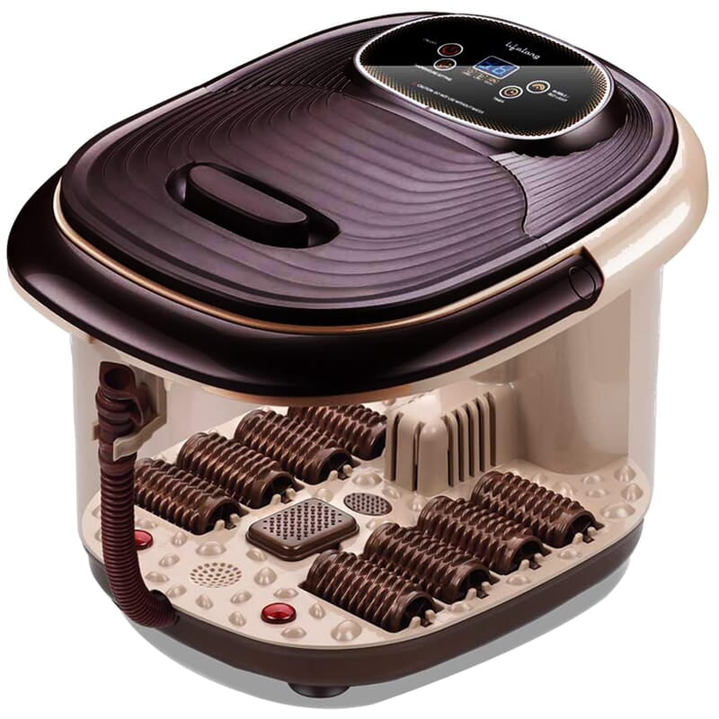 Lifelong LLM306 500W Electric Foot Spa Machine with 8 Manual Rollers, Digital Panel, Bubble Bath & Water Heating Technology