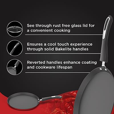 Preethi Dura Collection Non Stick Tawa, 28 cm, Gas & Induction Compatible Preethi Dura Collection Non Stick Tawa, 28 cm, Gas & Induction Compatible