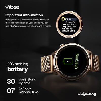 Vibez By Lifelong Xena SmartWatch For Women With Hd Display 24X7 Heart Rate & Spo2 Tracking