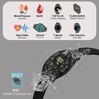 ZEBRONICS ZEB-FIT4220CH Smart Fitness Watch with Call Function via Built-in Speaker and Mic, SpO2, BP & Heart Rate Monitor, IP67 Water Resistant, 7 Sports Mode ZEBRONICS ZEB-FIT4220CH Smart Fitness Watch with Call Function via Built-in Speaker and Mic, SpO2, BP & Heart Rate Monitor, IP67 Water Resistant, 7 Sports Mode