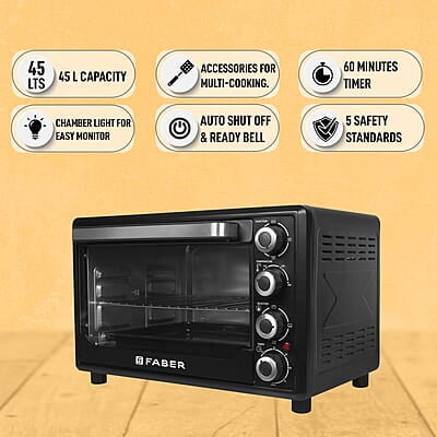 Faber FOTG BK 45 Liter (OVEN TOASTER GRILLER FOTG 45L,) Black, Medium Faber FOTG BK 45 Liter (OVEN TOASTER GRILLER FOTG 45L,) Black, Medium