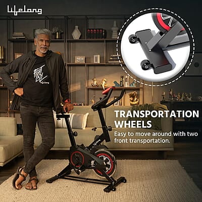 Lifelong LLESB99 Exercise Spin Fitness Bike with 6kg Flywheel Adjustable Resistance LCD Monitor & Heart Rate Sensor for Fitness at Home Lifelong LLESB99 Exercise Spin Fitness Bike with 6kg Flywheel Adjustable Resistance LCD Monitor & Heart Rate Sensor for Fitness at Home