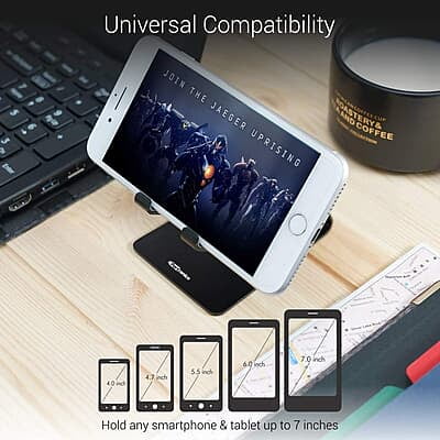 Portronics MODESK Universal Mobile Holder Stand with Metal Body, Anti Skid Design, Light Weight for All Smartphones Portronics MODESK Universal Mobile Holder Stand with Metal Body, Anti Skid Design, Light Weight for All Smartphones