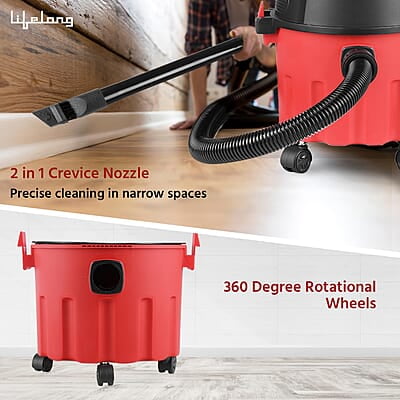 Lifelong 10 litre Vacuum Cleaner for Home - 1000 W, Wet & Dry Floor Cleaner Lifelong 10 litre Vacuum Cleaner for Home - 1000 W, Wet & Dry Floor Cleaner