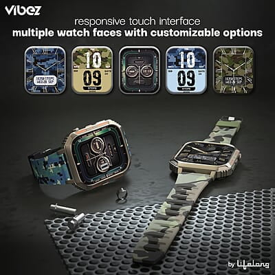 Vibez by Lifelong Trooper Smart Watch for Men 2.02” Always On Display AMOLED, 550 NITS, 60Hz Refresh Rate Vibez by Lifelong Trooper Smart Watch for Men 2.02” Always On Display AMOLED, 550 NITS, 60Hz Refresh Rate