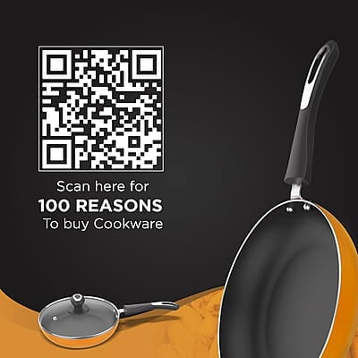 Preethi Dura Collection Non Stick Fry Pan, 26 cm, with Glass Lid, Gas & Induction Compatible