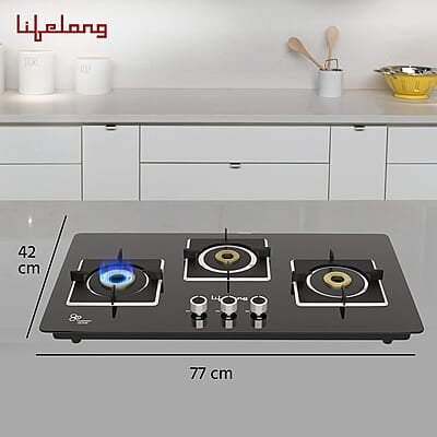 Lifelong LLHT913 Sigma Auto Ignition Counter-Top Hob Top High Efficiency 3 Burner Sleek Design Lifelong LLHT913 Sigma Auto Ignition Counter-Top Hob Top High Efficiency 3 Burner Sleek Design