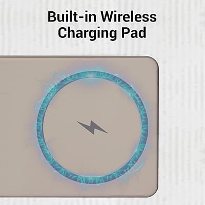 ZEBRONICS MW65 Wireless Power Bank, 10000 mAh, Rapid Charge, Built-in Wireless Charging Pad, Outputs - 22.5W Wired | 15W Wireless, Type C PD, LED Indicator