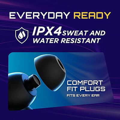 Fastrack Fpods FZ100 TWS in-Ear Earbuds with Mega 50 Hrs Playtime|Extra Deep Bass Driver|Quad Mic ENC for Clear Calls|Ultra Low 40ms Latency Gaming Mode|NitroFast Charge-200 Min in 10 Min-Black Fastrack Fpods FZ100 TWS in-Ear Earbuds with Mega 50 Hrs Playtime|Extra Deep Bass Driver|Quad Mic ENC for Clear Calls|Ultra Low 40ms Latency Gaming Mode|NitroFast Charge-200 Min in 10 Min-Black