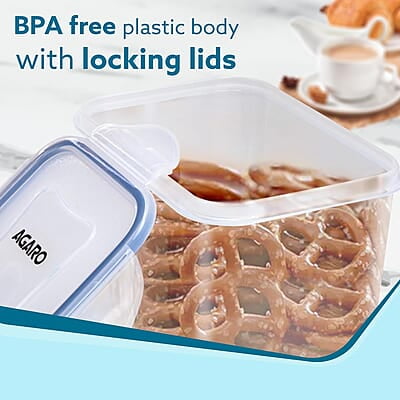 AGARO Airtight Container, Food Storage Container With Lid Leak Proof, BPA Free, Capacity 1.1L Each, Pack of 3 AGARO Airtight Container, Food Storage Container With Lid Leak Proof, BPA Free, Capacity 1.1L Each, Pack of 3