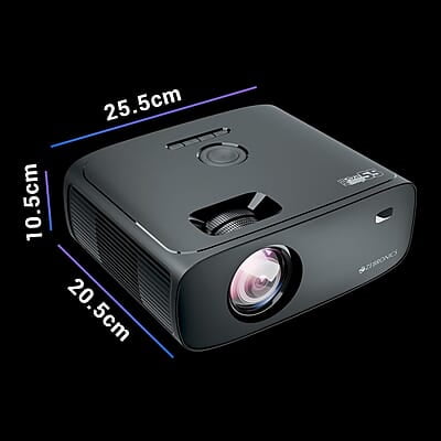 ZEBRONICS PIXAPLAY 55, Smart Projector, 8000 Lumens, 4K Support, 150 Inch Screen Size, Quad Core Processor, Bluetooth, HDMI, USB, WiFi, mSD, AUX, 1080p Native, APP Support, Miracast
