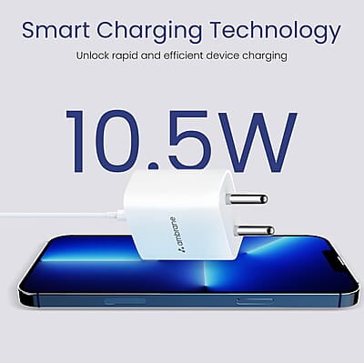 Ambrane 10.5W USB Mobile Charger Adapter, Compatibility with Android & Other USB Enabled Devices, Multi-Layer Protection, Made in India Wall Charger Adapter, BIS Certified Ambrane 10.5W USB Mobile Charger Adapter, Compatibility with Android & Other USB Enabled Devices, Multi-Layer Protection, Made in India Wall Charger Adapter, BIS Certified