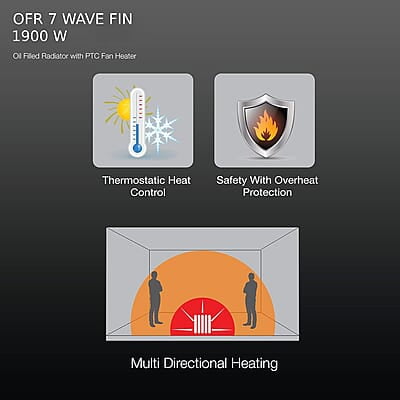 Havells OFR 7 Wave Fins with Fan 1900 watt