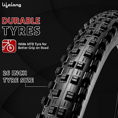Lifelong Cycle for Adults - MTB Gear Cycle, Mountain Bike with V- Brakes - Lightweight, Bicycle for Men and Women Rider