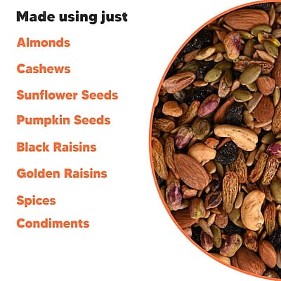 EAT BETTER CO - Premium Nut Mix - Roasted - Pistachios Cashews, Almonds, Golden & Black Raisins | Mixed Nuts & Dry Fruits | 200 gm value pack (Nuts & Seeds - Trail Mix 200 grams) EAT BETTER CO - Premium Nut Mix - Roasted - Pistachios Cashews, Almonds, Golden & Black Raisins | Mixed Nuts & Dry Fruits | 200 gm value pack (Nuts & Seeds - Trail Mix 200 grams)