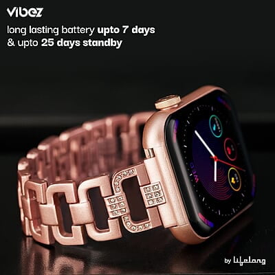 Vibez by Lifelong Premium Luxury Smartwatch for Women- Valentines Day Series -1.85" HD Display Vibez by Lifelong Premium Luxury Smartwatch for Women- Valentines Day Series -1.85" HD Display